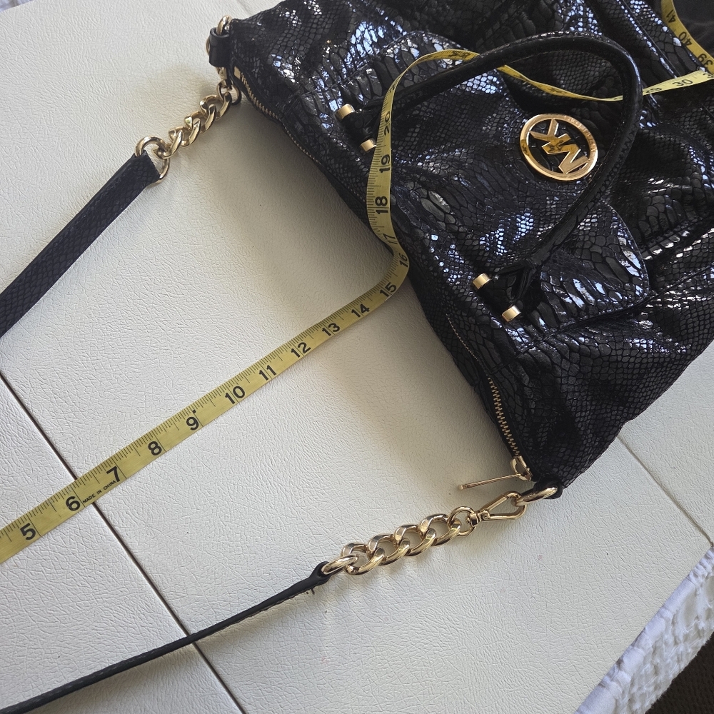 MICHAEL Michael Kors Black Python Embossed Fulton… - image 10